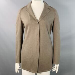 AKRIS Size 14 Green Olive Cashmere Blend Snaps Jacket